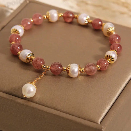 Natural Strawberry Quartz Bracelet Women Conceitastral