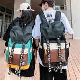 New Color Matching Backpack Fashion Outdoor Travel Bags Men Women Personality Middle Junior High School Student Schoolbags Conceitastral