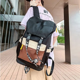 New Color Matching Backpack Fashion Outdoor Travel Bags Men Women Personality Middle Junior High School Student Schoolbags Conceitastral