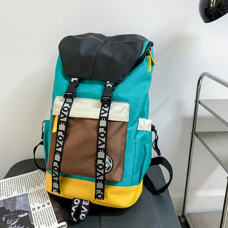 New Color Matching Backpack Fashion Outdoor Travel Bags Men Women Personality Middle Junior High School Student Schoolbags Conceitastral
