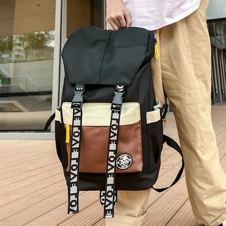 New Color Matching Backpack Fashion Outdoor Travel Bags Men Women Personality Middle Junior High School Student Schoolbags Conceitastral