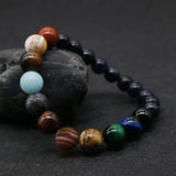 New Fashion Eight Planets Beaded Bracelet Men's Natural Stone Cosmic Yoga Chakra Solar Bracelet, Jewelry Handmade Bohemian Natural Stones Bracelet Conceitastral