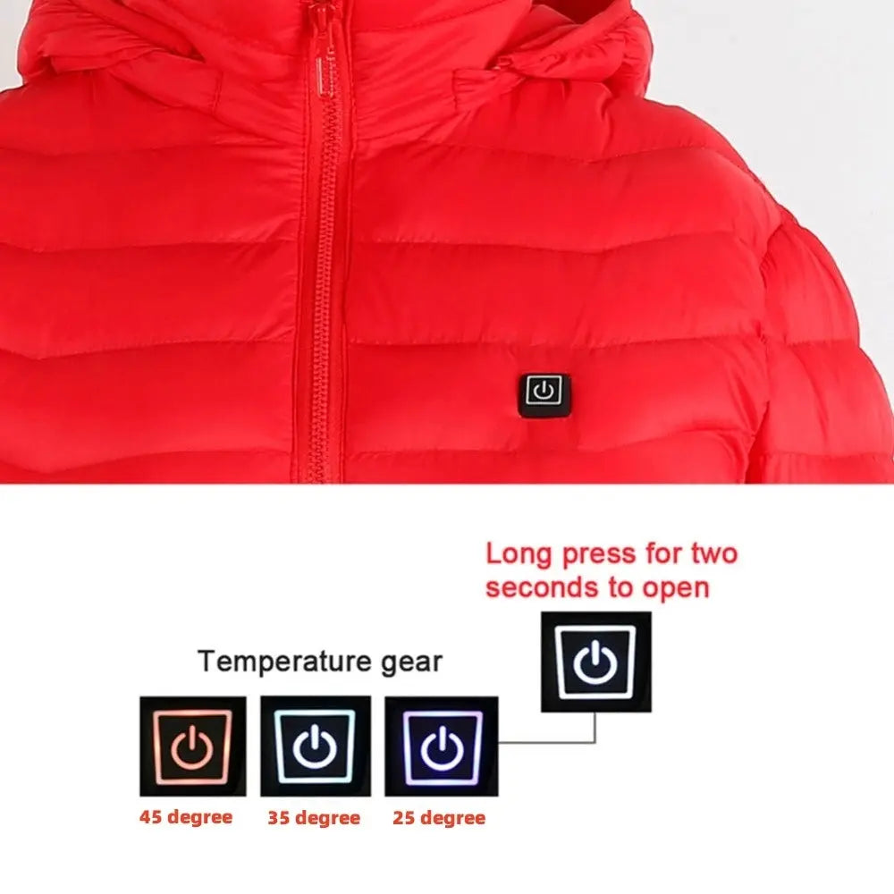 New Heated Jacket Coat USB Electric Jacket Cotton Coat Heater Thermal Clothing Heating Vest Men's Clothes Winter Conceitastral