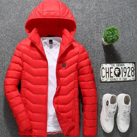 New Heated Jacket Coat USB Electric Jacket Cotton Coat Heater Thermal Clothing Heating Vest Men's Clothes Winter Conceitastral