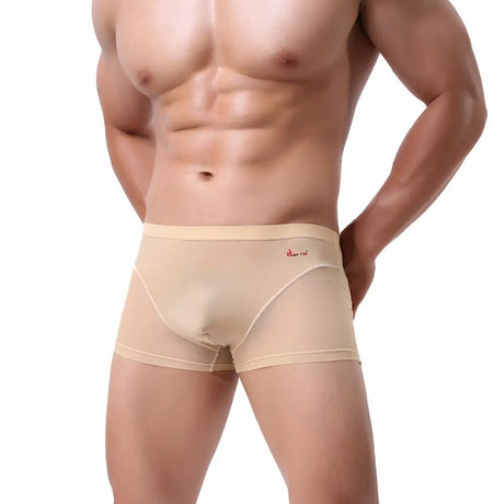 Nude Feel Comfortable Men's Stitching Thin Ice Silk Boxers Conceitastral