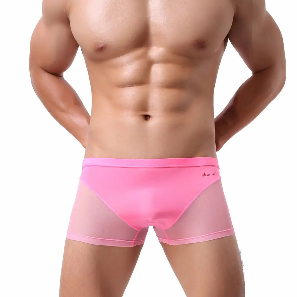 Nude Feel Comfortable Men's Stitching Thin Ice Silk Boxers Conceitastral
