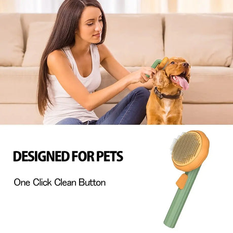 Pet Pumpkin Brush, Pet Grooming Self Cleaning Slicker Brush For Dogs Cats Puppy Rabbit, Cat Brush Grooming Gently Removes Loose Undercoat, Mats Tangled Hair Slicker Brush Conceitastral