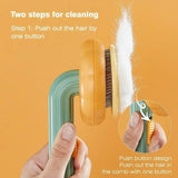 Pet Pumpkin Brush, Pet Grooming Self Cleaning Slicker Brush For Dogs Cats Puppy Rabbit, Cat Brush Grooming Gently Removes Loose Undercoat, Mats Tangled Hair Slicker Brush Conceitastral