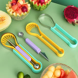 Professional 4 In 1 Stainless Steel Watermelon Cutter Fruit Carving Tools Set,Fruit Scooper Seed Remover Watermelon Knife For Dig Pulp Separator Fruit Slicer, Melon Baller Scoop Set Conceitastral