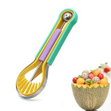 Professional 4 In 1 Stainless Steel Watermelon Cutter Fruit Carving Tools Set,Fruit Scooper Seed Remover Watermelon Knife For Dig Pulp Separator Fruit Slicer, Melon Baller Scoop Set Conceitastral