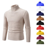 Retro Simple Solid Color Turtleneck Base Inner Wear Outer Wear Casual Men's Thin Slim Knit Sweater Conceitastral