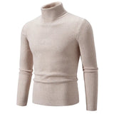 Retro Simple Solid Color Turtleneck Base Inner Wear Outer Wear Casual Men's Thin Slim Knit Sweater Conceitastral