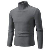 Retro Simple Solid Color Turtleneck Base Inner Wear Outer Wear Casual Men's Thin Slim Knit Sweater Conceitastral