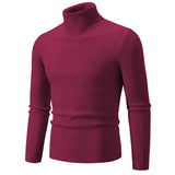 Retro Simple Solid Color Turtleneck Base Inner Wear Outer Wear Casual Men's Thin Slim Knit Sweater Conceitastral