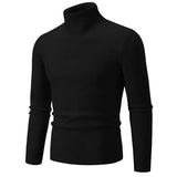 Retro Simple Solid Color Turtleneck Base Inner Wear Outer Wear Casual Men's Thin Slim Knit Sweater Conceitastral