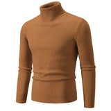 Retro Simple Solid Color Turtleneck Base Inner Wear Outer Wear Casual Men's Thin Slim Knit Sweater Conceitastral