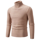 Retro Simple Solid Color Turtleneck Base Inner Wear Outer Wear Casual Men's Thin Slim Knit Sweater Conceitastral