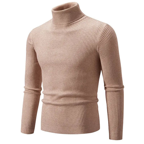 Retro Simple Solid Color Turtleneck Base Inner Wear Outer Wear Casual Men's Thin Slim Knit Sweater Conceitastral