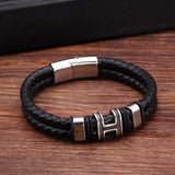 Retro Style High Quality Stainless Steel Ring H Accessories Genuine Leather Charm Accessories Men Women Bracelet Conceitastral