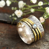 Retro White Gemstone Inlaid Rings For Men And Women Conceitastral