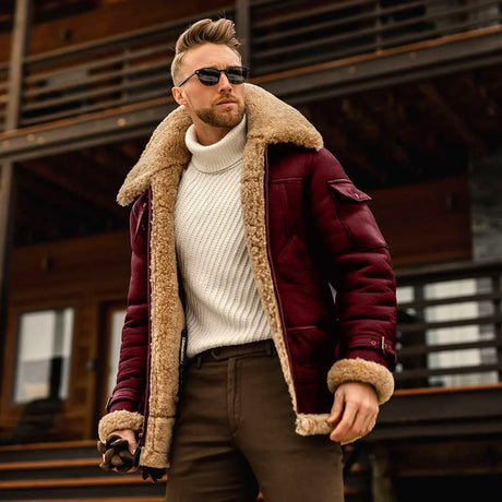Revestimento da Pele dos homens Um Casaco de Inverno Mais Grosso Cabelo Conceitastral