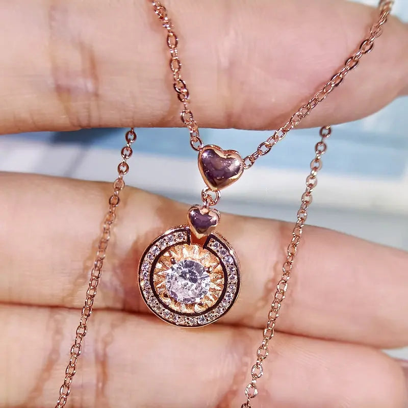 Round Zircon Necklace Women Conceitastral