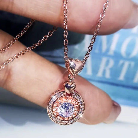 Round Zircon Necklace Women Conceitastral