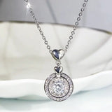 Round Zircon Necklace Women Conceitastral