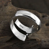 S925 Silver Retro Distressed Ring Men Conceitastral