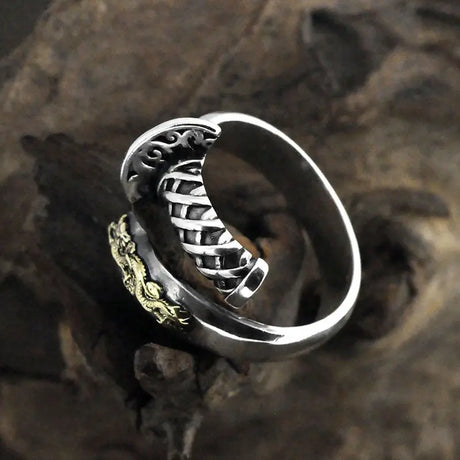 S925 Silver Retro Distressed Ring Men Conceitastral