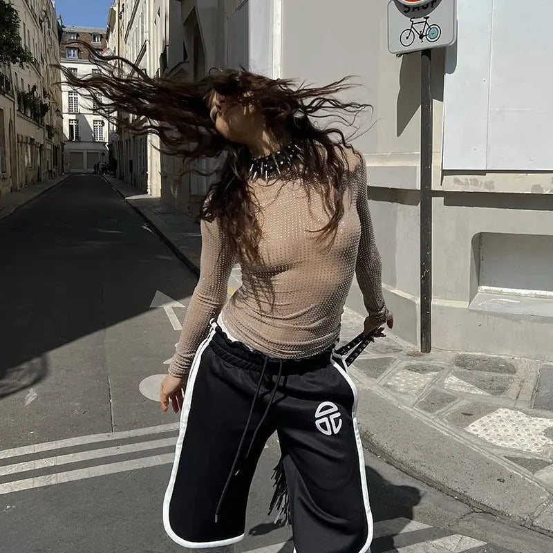 See-through Hot Girl Long-sleeved Top Conceitastral