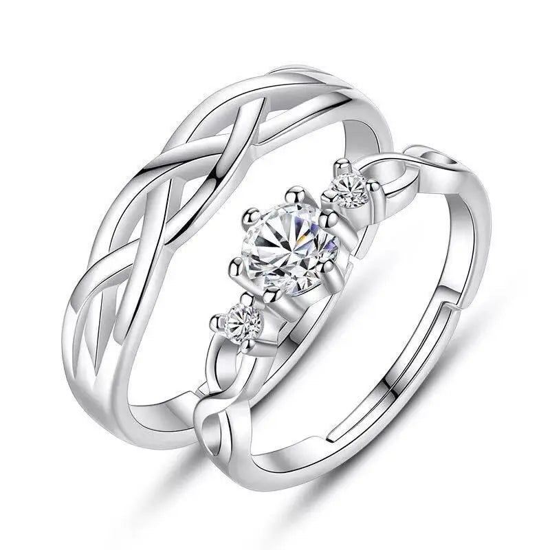 Simple Diamond-studded Couple Rings For Men And Women Conceitastral