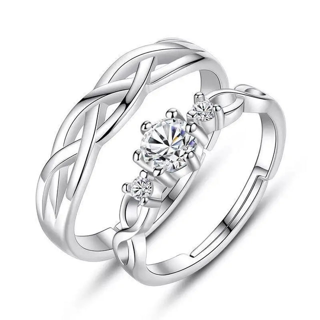Simple Diamond-studded Couple Rings For Men And Women Conceitastral