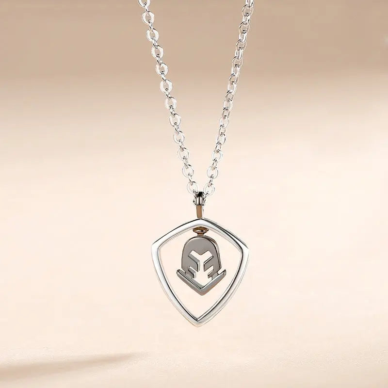 Simple Hollow Shield Crown Pendant For Men And Women A Pair Of Necklaces Conceitastral