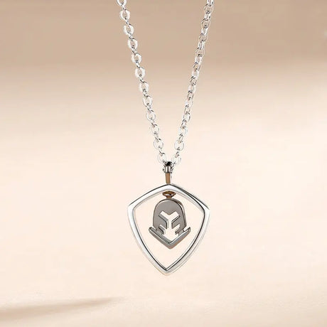 Simple Hollow Shield Crown Pendant For Men And Women A Pair Of Necklaces Conceitastral