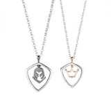 Simple Hollow Shield Crown Pendant For Men And Women A Pair Of Necklaces Conceitastral