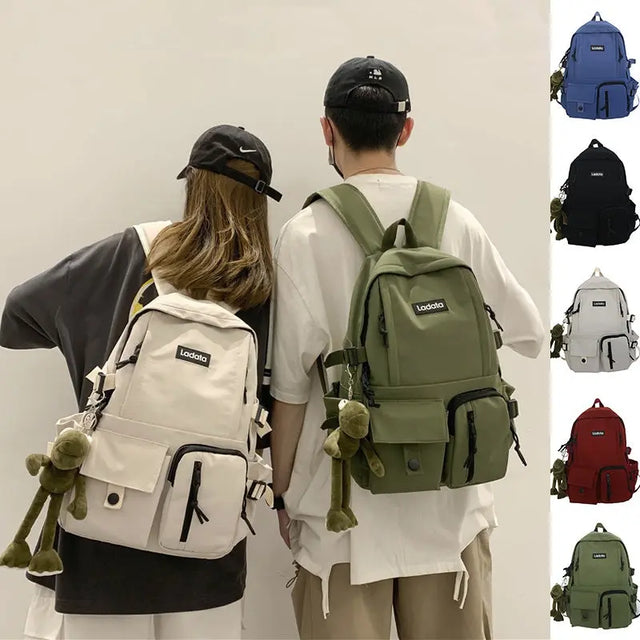 Simple Multi-pocket Backpack Students Anti-theft Junior High School College Schoolbag Casual Large Capacity Computer Bags Conceitastral