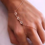 Simple seashell double finger bracelet women Conceitastral