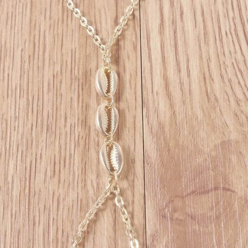 Simple seashell double finger bracelet women Conceitastral