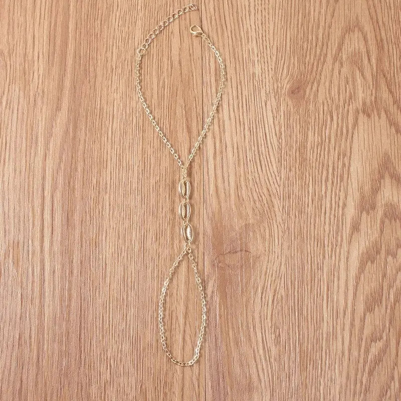 Simple seashell double finger bracelet women Conceitastral