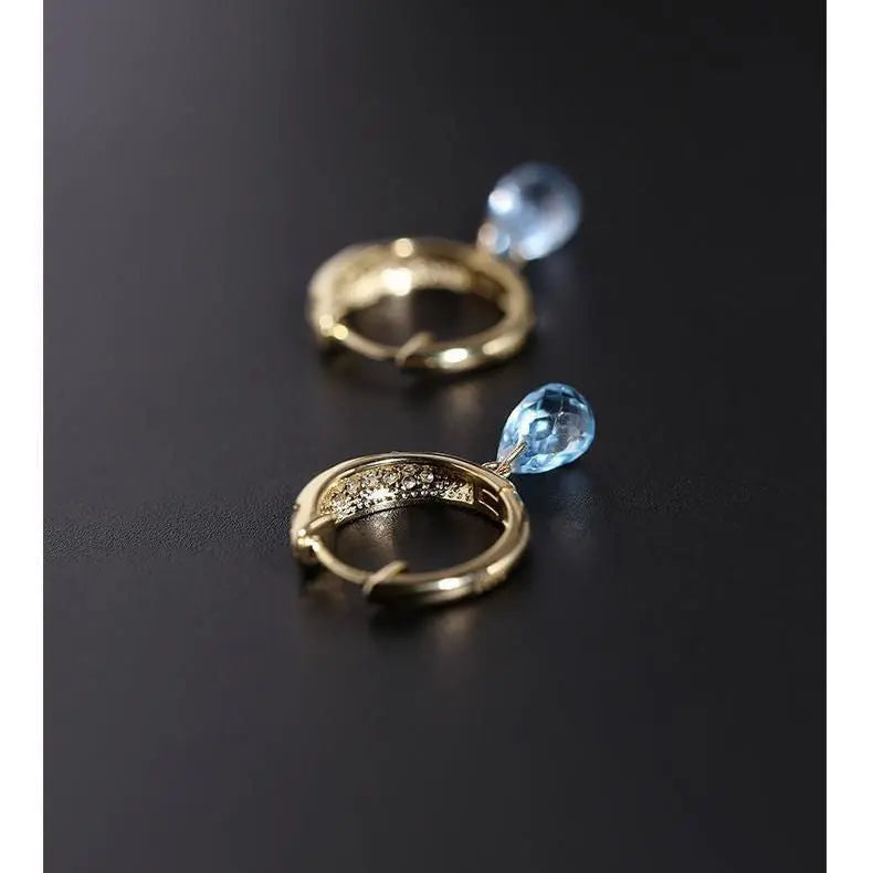 Sky Blue Topaz Earrings Women Conceitastral