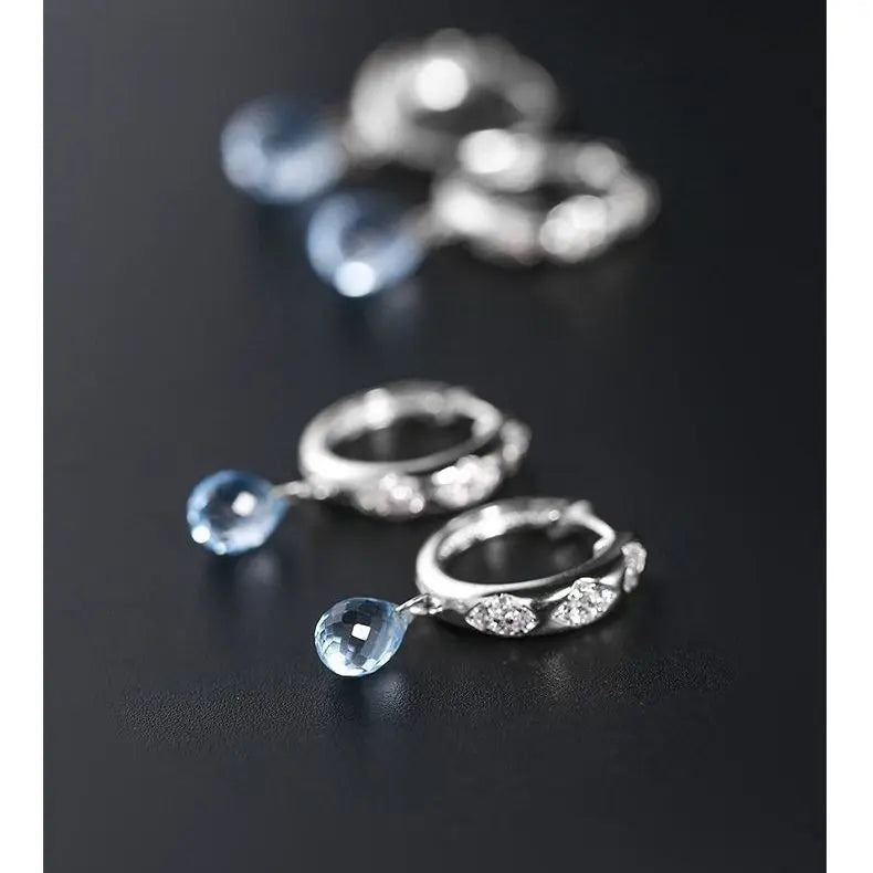 Sky Blue Topaz Earrings Women Conceitastral