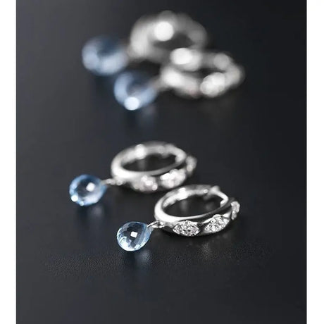 Sky Blue Topaz Earrings Women Conceitastral