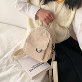 Small Corduroy Backpack Fashion Primary And Secondary Campus Bag Girls Schoolbags Conceitastral