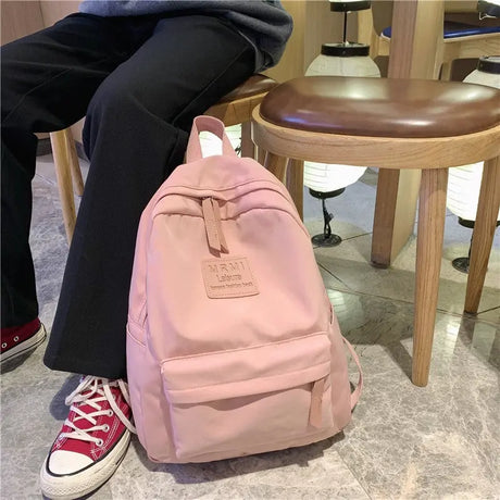 Solid Backpack For Men And Women Korean Version Junior High School Students Schoolbag Outdoor Large Capacity Travel Bags Conceitastral