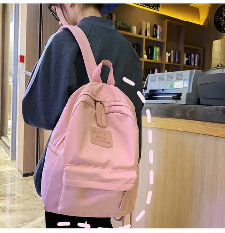 Solid Backpack For Men And Women Korean Version Junior High School Students Schoolbag Outdoor Large Capacity Travel Bags Conceitastral