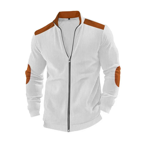 Solid Color Block Long Sleeve Zipper Cardigan Outerwear Conceitastral