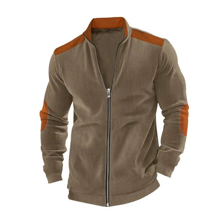 Solid Color Block Long Sleeve Zipper Cardigan Outerwear Conceitastral