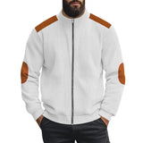 Solid Color Block Long Sleeve Zipper Cardigan Outerwear Conceitastral