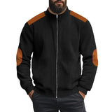 Solid Color Block Long Sleeve Zipper Cardigan Outerwear Conceitastral